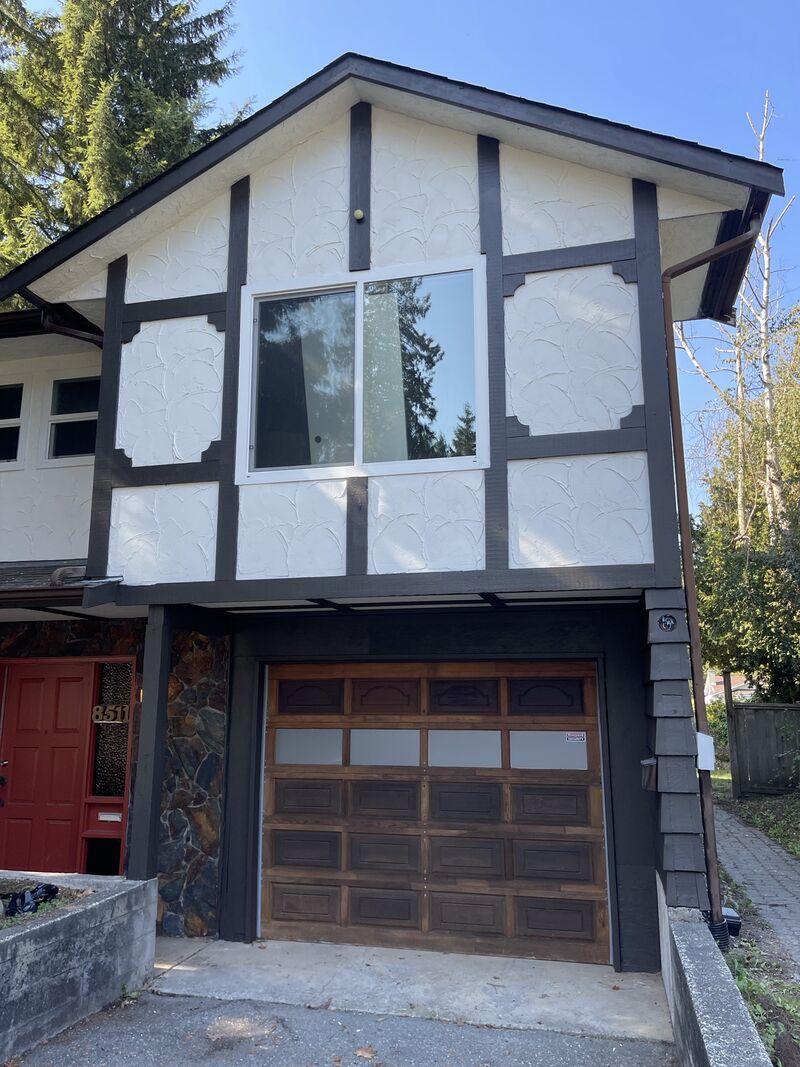 The garage elevation in full sun.